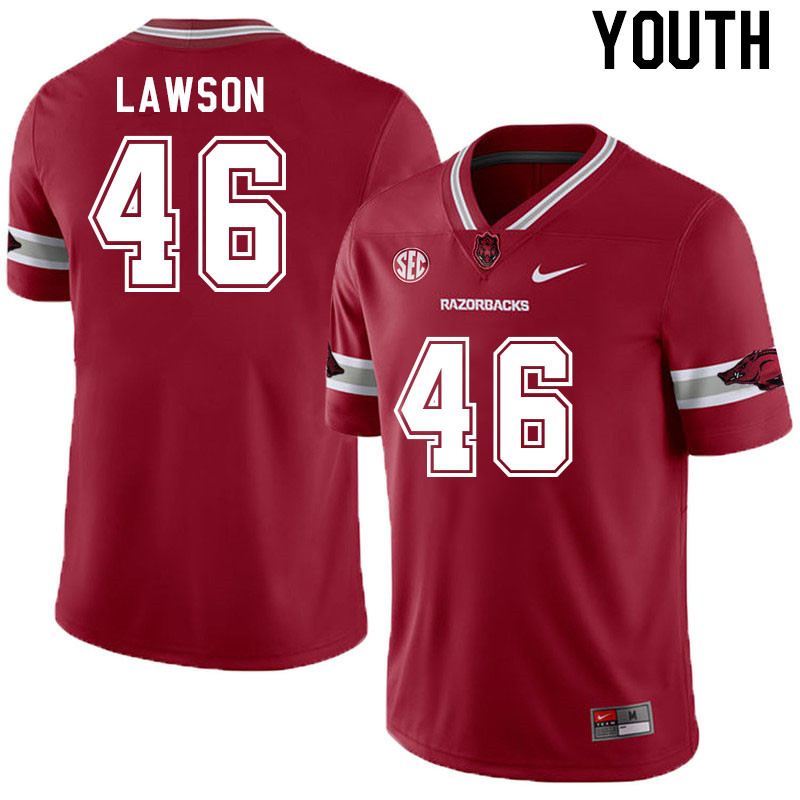 Youth #46 Owen Lawson Arkansas Razorback College Football Jerseys Stitched Sale-Alternate Cardinal - Click Image to Close